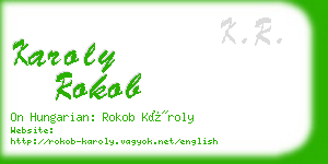 karoly rokob business card